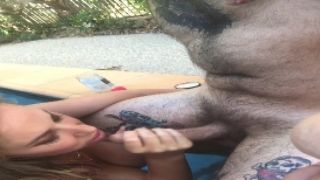 Blonde Blowjob in pool porn star hardcore